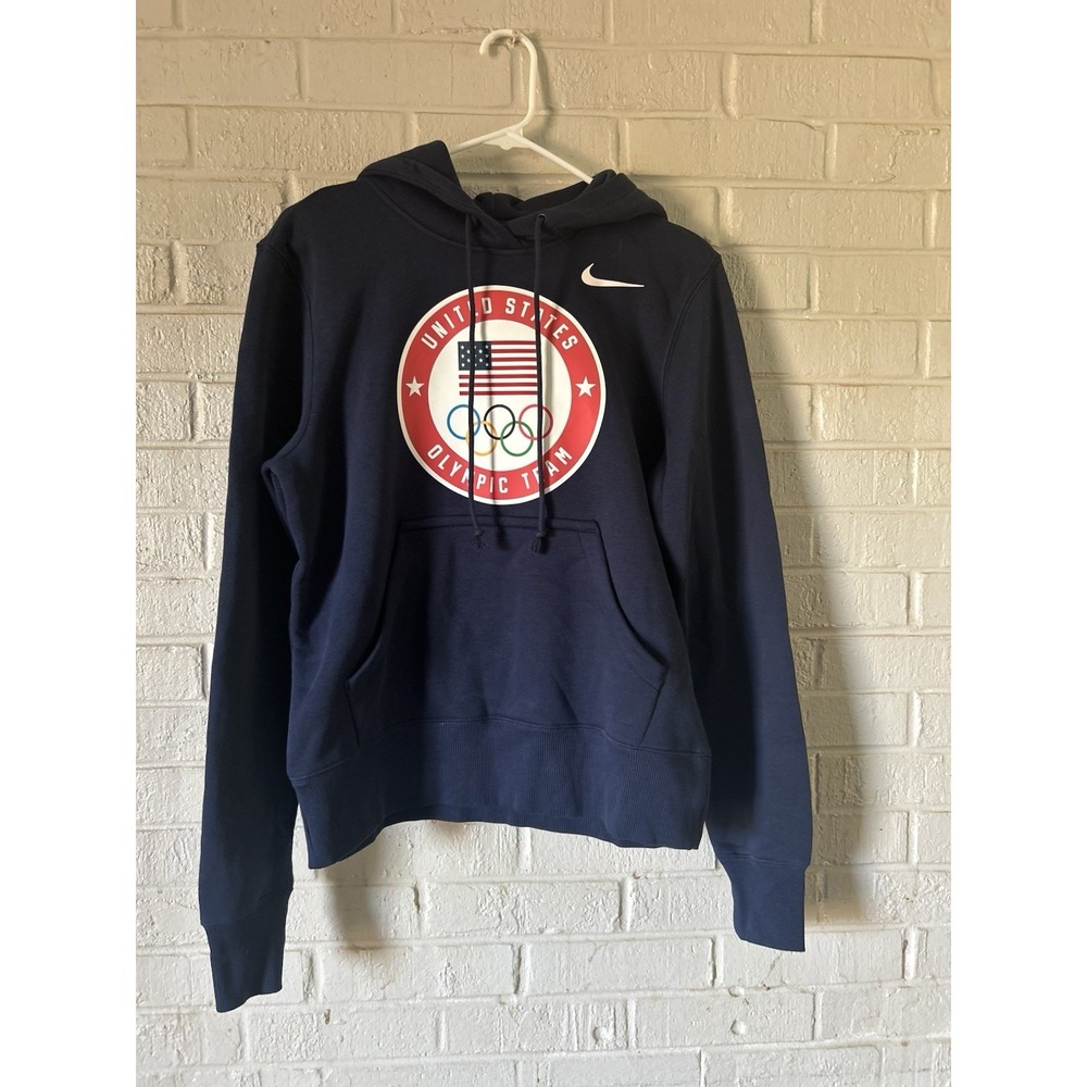 Nike USA Olympic Team Hoodie Women's Navy Blue Sz Small Sweatshirt Pockets